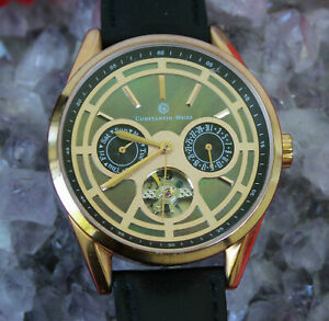 【送料無料】腕時計　クロノグラフメンズウォッチパールconstantin weisz automatik chronograph perlmutt herrenuhr 45 mm