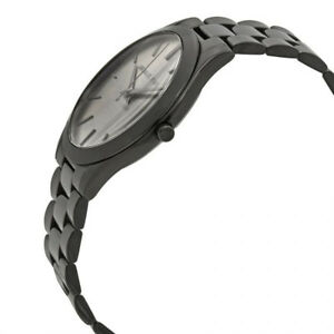 【送料無料】腕時計　ミハエルメンズブラックステンレススチールスリムウォッチ