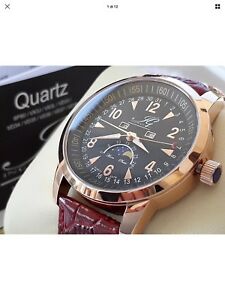 【送料無料】腕時計　イングラハム＃ステンレススチールorologio uomo fasi lunari ingraham men039;s daydate stainless steel watch