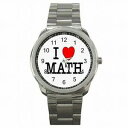 【送料無料】腕時計 ステンレスi love math algebra geometry calculus teacher stainless steel watch