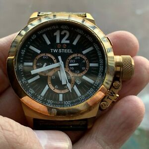 【送料無料】腕時計　スチール＃クロノグラフミリローズゴールドトーンレザーウォッチtw steel ce1023 men039;s canteen chronograph 45mm rose goldtone leather watch