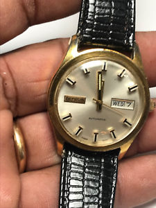 ベンラス 【送料無料】腕時計　メンズゴールドビンテージアナログウォッチvintage mens gold plated benrus automatic analog watch with day and date