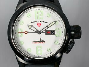 【送料無料】腕時計　スイススイスクオーツシリコンストラップswiss legend 48mm submersible swiss quartz date silicone strap watch