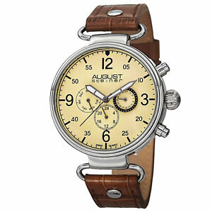 【送料無料】腕時計　シュタイナースイスクオーツ mens august steiner as8131br swiss quartz daydate brown leather watch