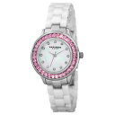 yzrv@NH[csNNX^x[zCgZ~bNEHb` womens akribos xxiv ak781wtp quartz pink crystal bezel white ceramic watch