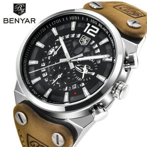 【送料無料】腕時計 スポーツスケルトンクロノグラフbenyar sport men watches skeleton military chronograph gifts for him father son
