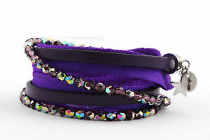 【送料無料】アクセサリー ネックレスシルクブレスレットビーズリラステンレスニースpulsera enrollada seda cuero lila abalorios acero inoxidable cierre magntico nice 4u