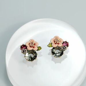 【送料無料】アクセサリー　ネックレスガラスローズヴェールオリジナルboucles doreilles clous fleur ..
