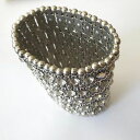 【送料無料】アクセサリー ネックレスアルジェントパッドファイルディビアンキbracciale alla schiava colore argento elastico 5 file di zirconi bianchi 65 q