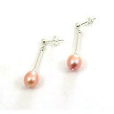 【送料無料】アクセサリー ネックレスピンクシルバーイヤリングtdc rosa oval agua dulce perla cultivada 6mm 31mm pendientes de plata(4)