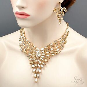 【送料無料】アクセサリー　ネックレスピンクゴールドメッキクリスタルネックレストパーズイヤリングprecioso chapado en oro rosa topacio collar con cristal pendientes