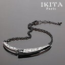 アクセサリー　ネックレスパリネックレスチェーンコリアーブラックメタルlujo statement cadena ikita pars collar esmaltes collier metal negro