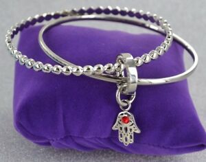 【送料無料】アクセサリー　ネックレスブレスレットセットダブルチャーミングstargems genuino mal de ojohamsa plata se uni a encantador brazalete pulsera doble conjunto