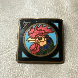 【送料無料】アクセサリー ネックレス・コックフランスエナメルブローチビンテージブローチgrande broche vintage en email dcor coq french enamel brooch