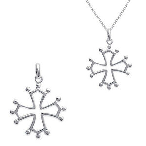 【送料無料】アクセサリー　ネックレスクロイロクシタンアルジェントマッシフオプションpendentif croix occitane en argent massif chane en option