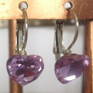 【送料無料】アクセサリー　ネックレスガラスベースアルジェントboucles doreilles dormeuse cristal coeur couleur mauve base couleur argent 502