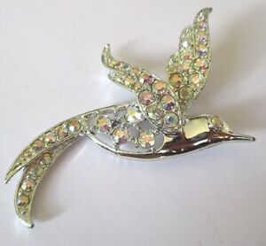 【送料無料】アクセサリー　ネックレスブローチヴィンテージサリスタルアルジェントbroche bijou vintage sign sarah cov oiseau cristal boralis couleur argent 268