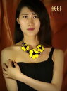 【送料無料】アクセサリー ネックレスコリアーコートドールグロノワールレトロオリジナルcollier court dor gros fleur jaune noi...