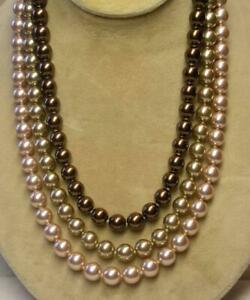 【送料無料】アクセサリー　ネックレスジョアンリバースゴールドピンクゴールドブロンズチェコネックレスガラスjoan rivers oro ep 10mm oro rosa bronce ombre cristal checo collar de perlas