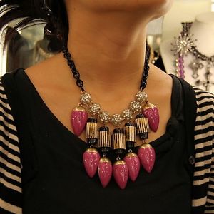 ̵ۥ꡼ͥå쥹ꥢХåȥꥹ֥饦󥽥collier pendantif bullet violet marron cristal moderne original soire ll 1