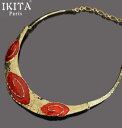 【送料無料】アクセサリー ネックレスネックレスチェーンパリlujo statement cadena collar ikita pars esmaltes metal gelgoldcolor rojo