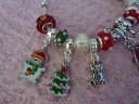 【送料無料】アクセサリー ネックレスハンドメイドクリスマスムラーノブレスレット** hecha a mano de lujo grueso murano pulsera con dijes de navidadun gran regalo **