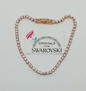 【送料無料】アクセサリー　ネックレステニスダゴールドローズスワロフスキーbracciale tennis da uomo o donna placcato oro rosa 18 kt e swarovski swteor19 3