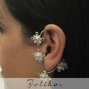 【送料無料】アクセサリー　ネックレスイヤリングイヤーカフトパーズjoliko ohrklemme aretes ear cuff myo flower via topacio cristales azules derecha