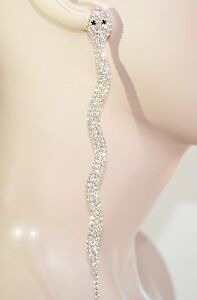 【送料無料】アクセサリー　ネックレスorecchini donna oro strass serpente pendenti lunghi cristall..