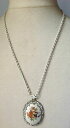 【送料無料】アクセサリー ネックレスコリアーヴィンテージモンブランデッサンcollier pendentif vintage blanc came granul dessin floral en couleur 117
