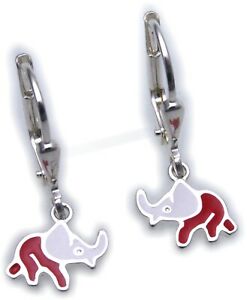【送料無料】アクセサリー ネックレスレッドエレファントイヤリングペンダントシルバーホワイトマッシフpendientes colgantes elefante rojo blanco plata autntica 925 macizo de