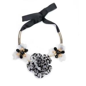 【送料無料】アクセサリー　ネックレスaudaz declaracin collarnegro y blanco flor libre de reino unido pamp;p t117