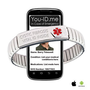 【送料無料】アクセサリー　ネックレスブレスレットアイデンティティbrazalete de alerta mdica fibrosis qustica hielo identidad expansin de sms de emergencia sos