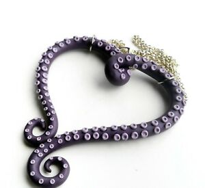 【送料無料】アクセサリー　ネックレスタコライラックパープルハートペンダントpulpo tentculo corazn ..