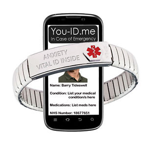 アクセサリー　ネックレスアイデンティティアラートブレスレットブレスレットansiedad brazalete de alerta id pulsera de identidad en expansin de mdicos de emergencia sos hielo