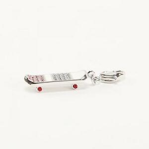 【送料無料】アクセサリー　ネックレススワロフスキークリスタルスケートボードcristal de swarovski rojo azul pav patineta encanto rrp 39 nuevo