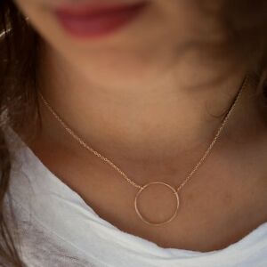 【送料無料】アクセサリー　ネックレスコリアープラークcollier rond cercle anneau fin en plaqu or(4)