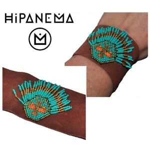 【送料無料】アクセサリー　ネックレスブレスレットマンシェットパールターコイズブラウンドールhipanema bracelet manchette cuir retourn marron perle turquoise dor bijou