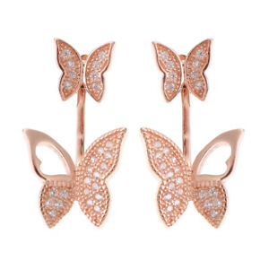 ̵ۥ꡼ͥå쥹󥰥Сɥsweet 925 sterling silver rose gold earrings butterfly