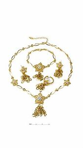 【送料無料】アクセサリー　ネックレスシンプルメッキネックレスセットprecioso simple oro plateado collar joyera set completo