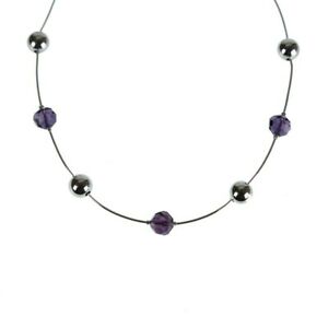 アクセサリー　ネックレスコリアーアルジェントバイオレットシェフcollier femme chaine argent 9251000 cristaux violet soldes olivia tendances