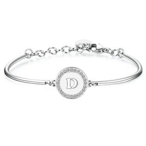 【送料無料】アクセサリー　ネックレスダドナスワロフスキーチャクラbracciale brosway da donna chakra semirigido in acciaio inox lettera d swarovski