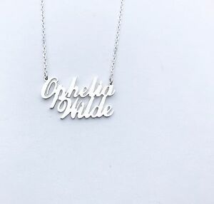 アクセサリー　ネックレスハンドメイドシルバーkゴールドカスタムネームネックレスサcollar de nombre personalizado de 2 dos hechos a mano, plata 925oro 18kchapado en oro rosa