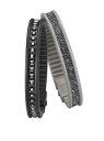 【送料無料】アクセサリー ネックレスヒップホップレールシリコンスワロフスキーシックエディションdoppio bracciale hip hop rail hj0064 silicone nero grigio swarovski chic edition