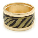 【送料無料】アクセサリー ネックレスメッキワイドゼブラプリントヒンジブレスレットオリーブブラックamplia zebra print con bisagras brazalete pulsera en oro chapado olivanegro 18cm