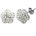 【送料無料】アクセサリー ネックレスパリホワイトチタンイヤリングクリスタルフラワーフォームtresor paris blanco 10 mm cristal flor forma de titanio aretes 019523(4)