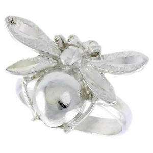 【送料無料】アクセサリー　ネックレスリングplata de ley alto pulido abeja anillo