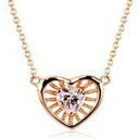 アクセサリー　ネックレスゴールドライトピンクハートペンダントネックレスfino acabado de oro rosa claro corazn colgante collar de 18 45cm calidad joyas uk