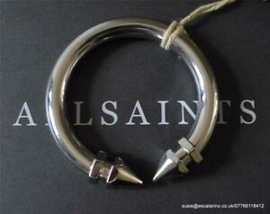 アクセサリー　ネックレスシルバーカフブレスレットall saints nevena brazaletepulsera en color plata pulida bnwt 48