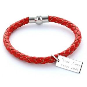【送料無料】アクセサリー ネックレスブレスレットレザーhombre favorito pulsera pulsera de cuero 0,5cm seguidores amp; grabado rojo
